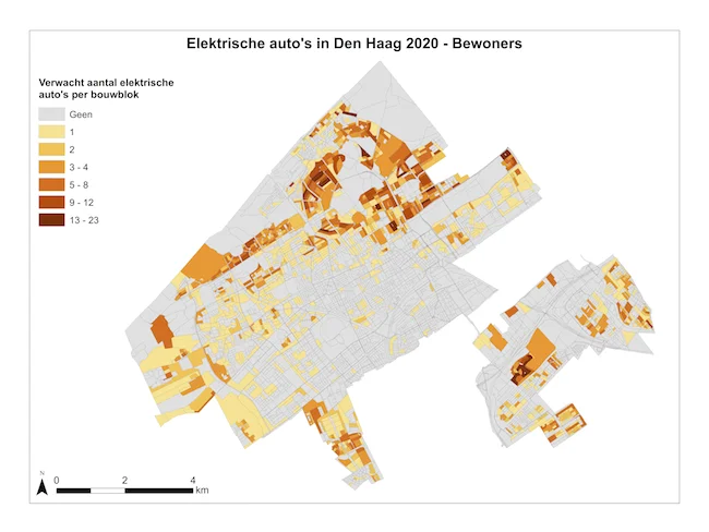 The municipality of The Hague requested a forecast of the number of electric cars that will be present in the municipality in the future and what type of charging infrastructure they require. With the help of GIS, Over Morgen has mapped where residents, commuters and visitors would choose to charge their electric cars. The GIS analysis makes this question tangible.